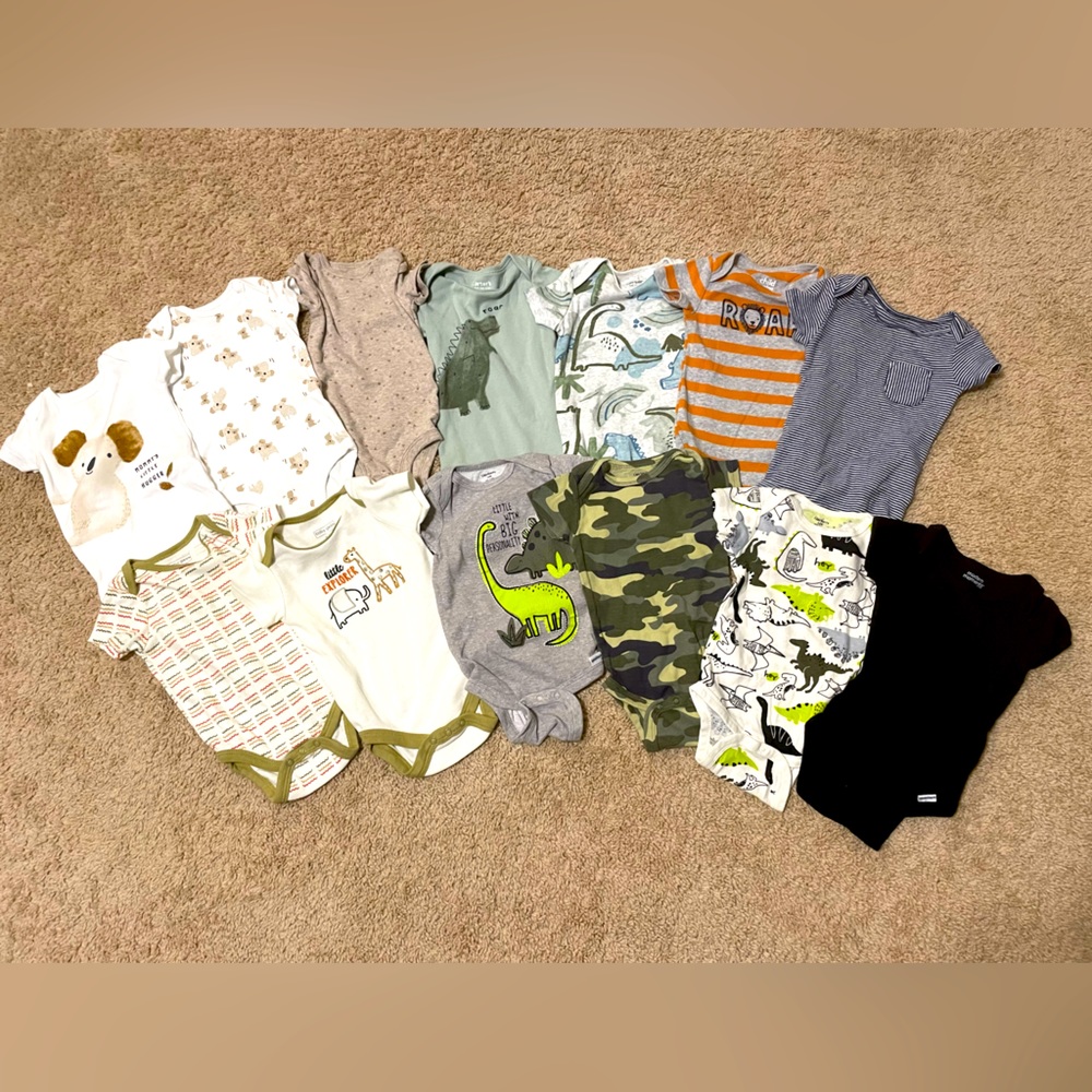 Set of (13) 3-6 month Baby Boy Onesies